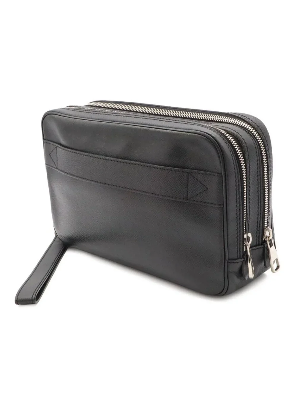Louis Vuitton Taiga Neo Pavel Clutch Leather Ardoise Black Silver
